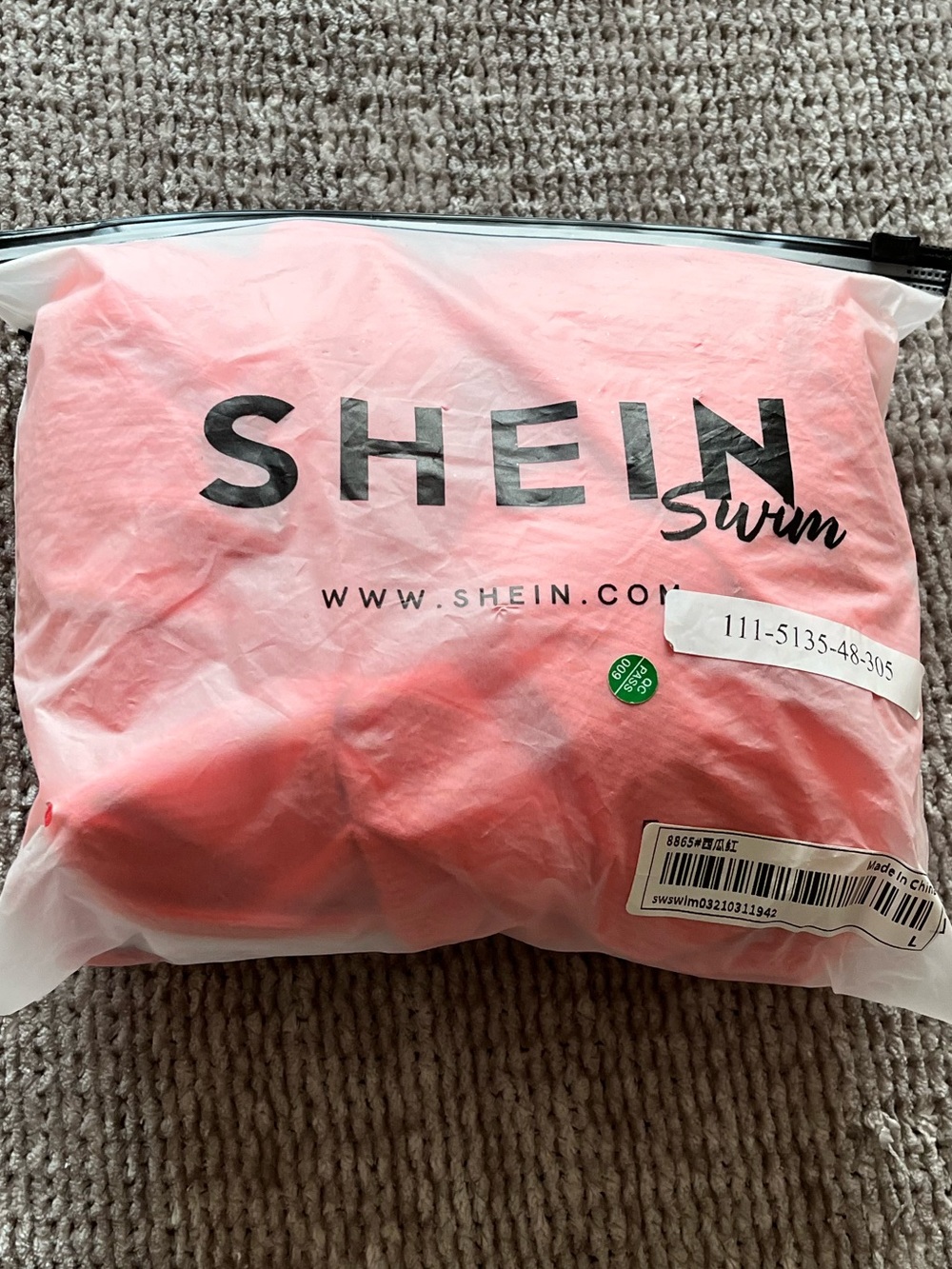 SHEIN Coral Pink Women's one piece bathing suit